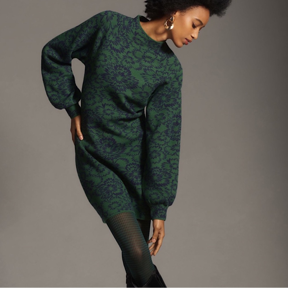 Maeve The Beatriz Mock-Neck Sweater Dress Anthropologie